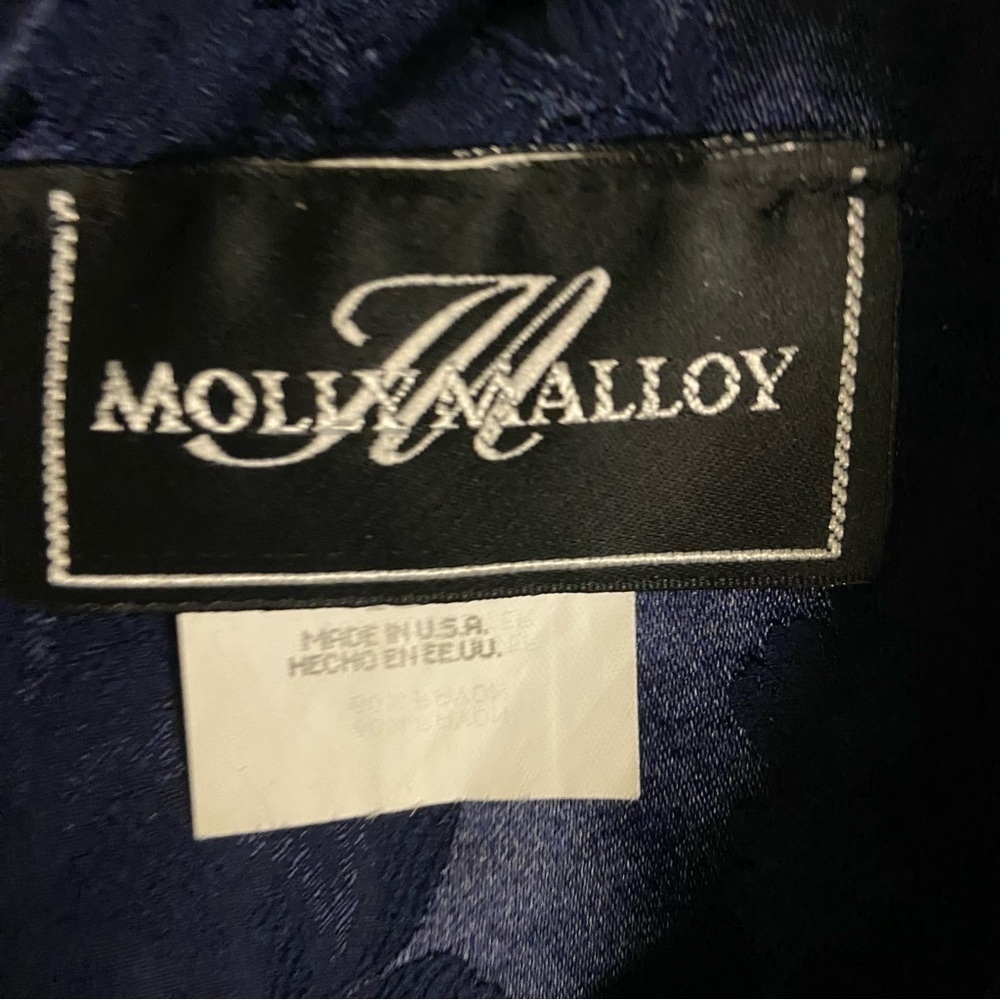 vintage Molly Malloy midnight blue jacquard square neck maxi dress Size 12 - Picture 2 of 11